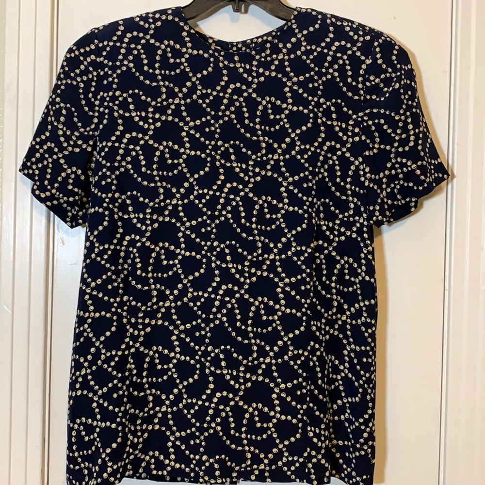 Vintage Barry Bricken 100%Silk Short Sleeve Blouse, 14